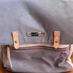 Petunia Pickle Bottom Gray and Tan baby bag backpack